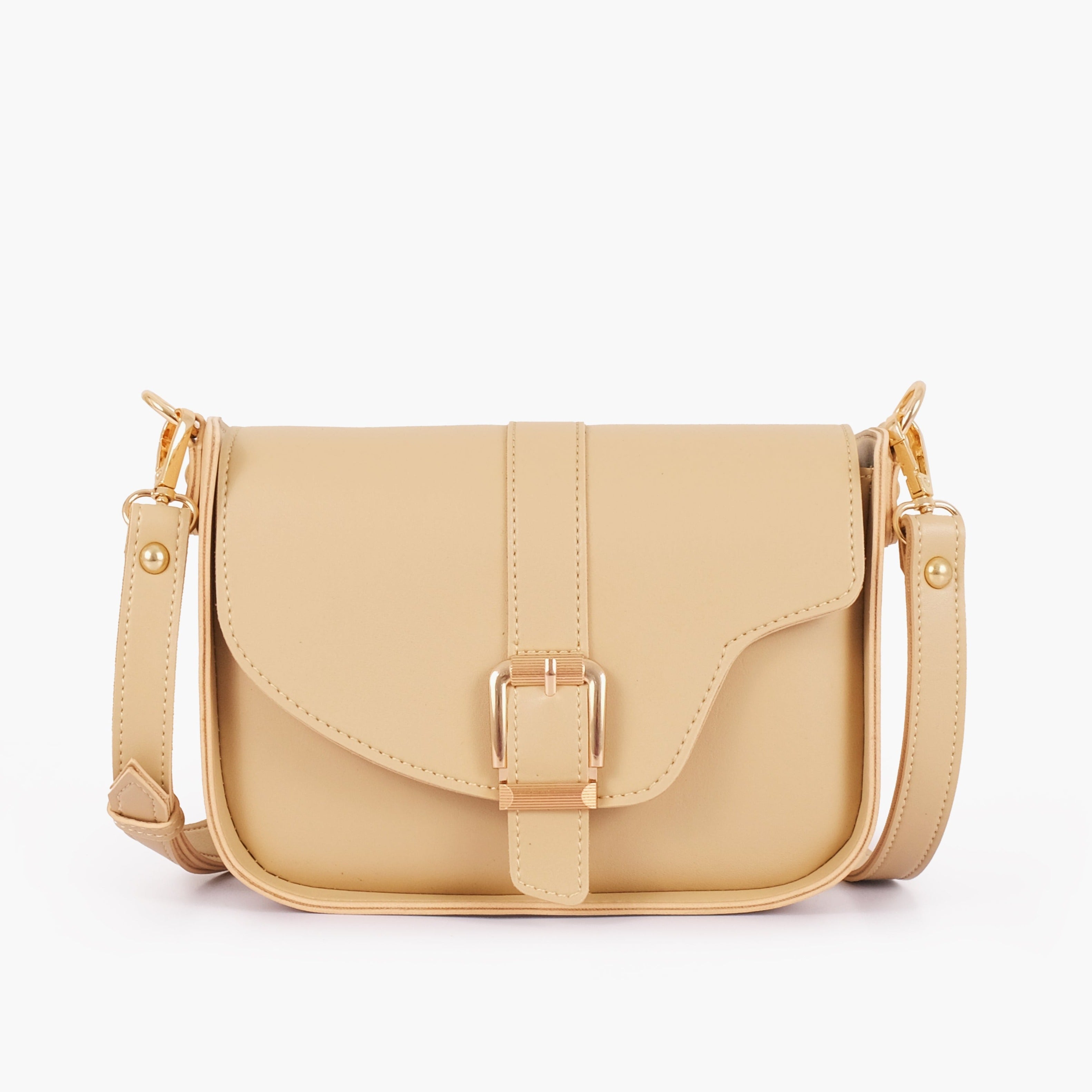 Buy Saddle Buckle Bag - Off White in Pakistan