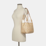 Buy Coach Cammie Chain Signature Canvas Leather Bucket Small Bag - Khaki Chalk in Pakistan