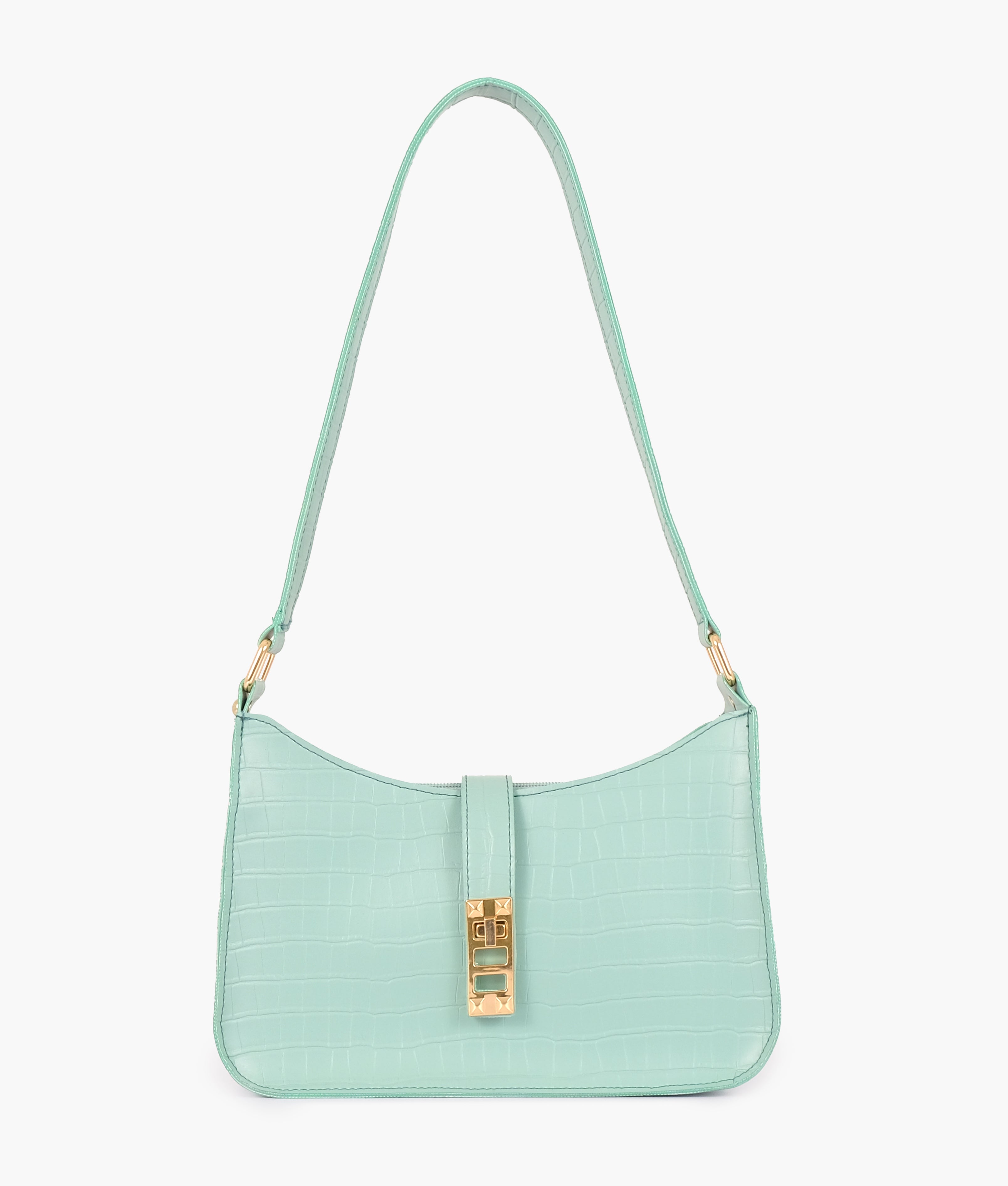 Buy Crocodile Baguette Bag - Sea Green in Pakistan