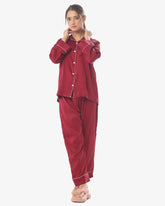 Buy Silk Pajama Suit with Scrunchie - Pearl in Pakistan