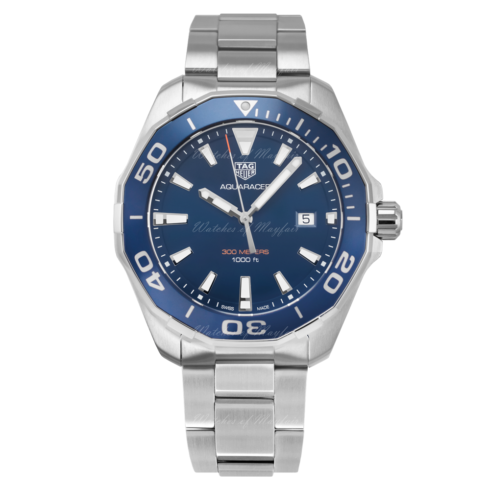 Buy Tag Heuer Aquaracer Blue Dial Silver Steel Strap Watch for Men - WAY101C.BA0746 in Pakistan