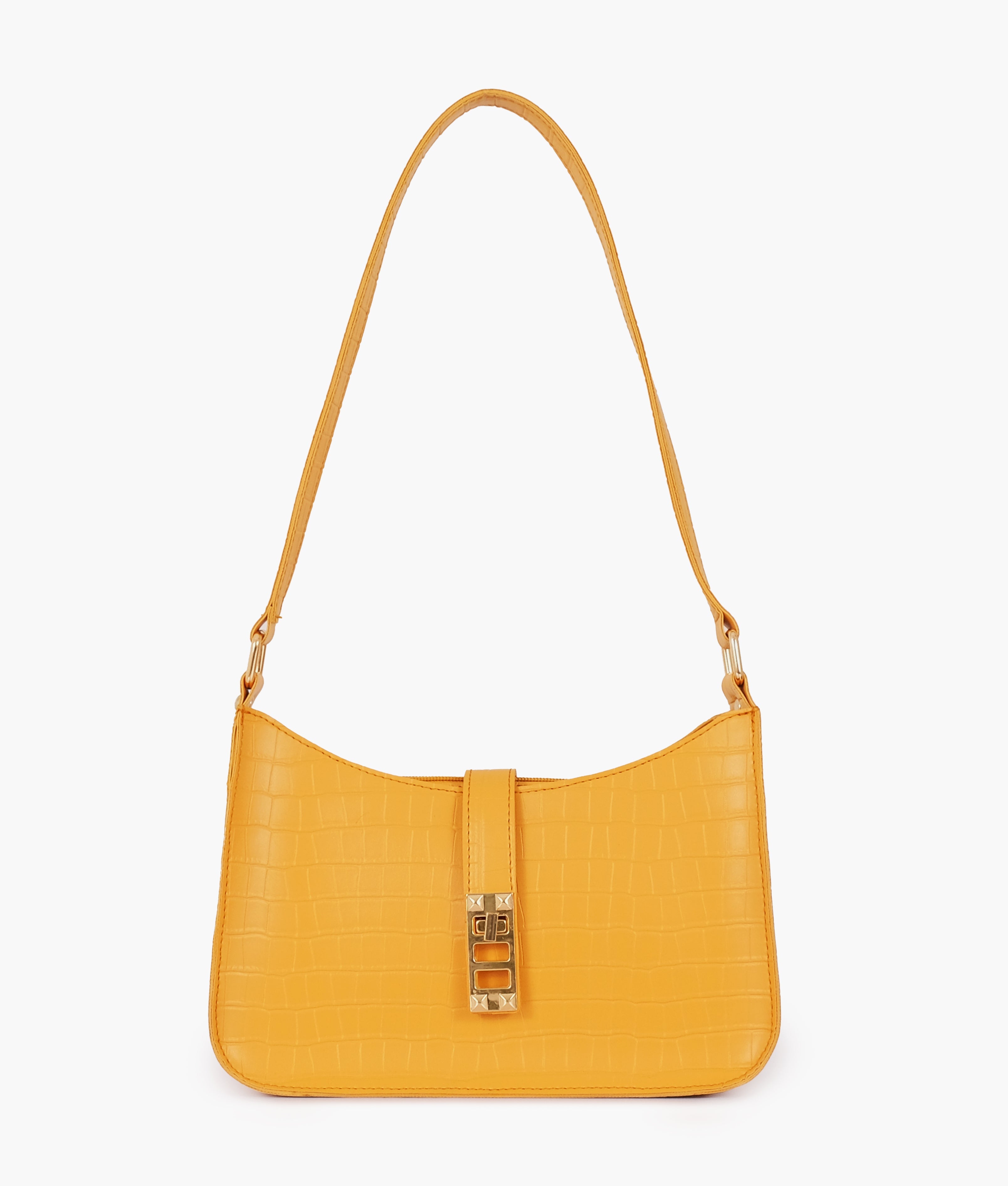 Buy Crocodile Baguette Bag - Yellow in Pakistan