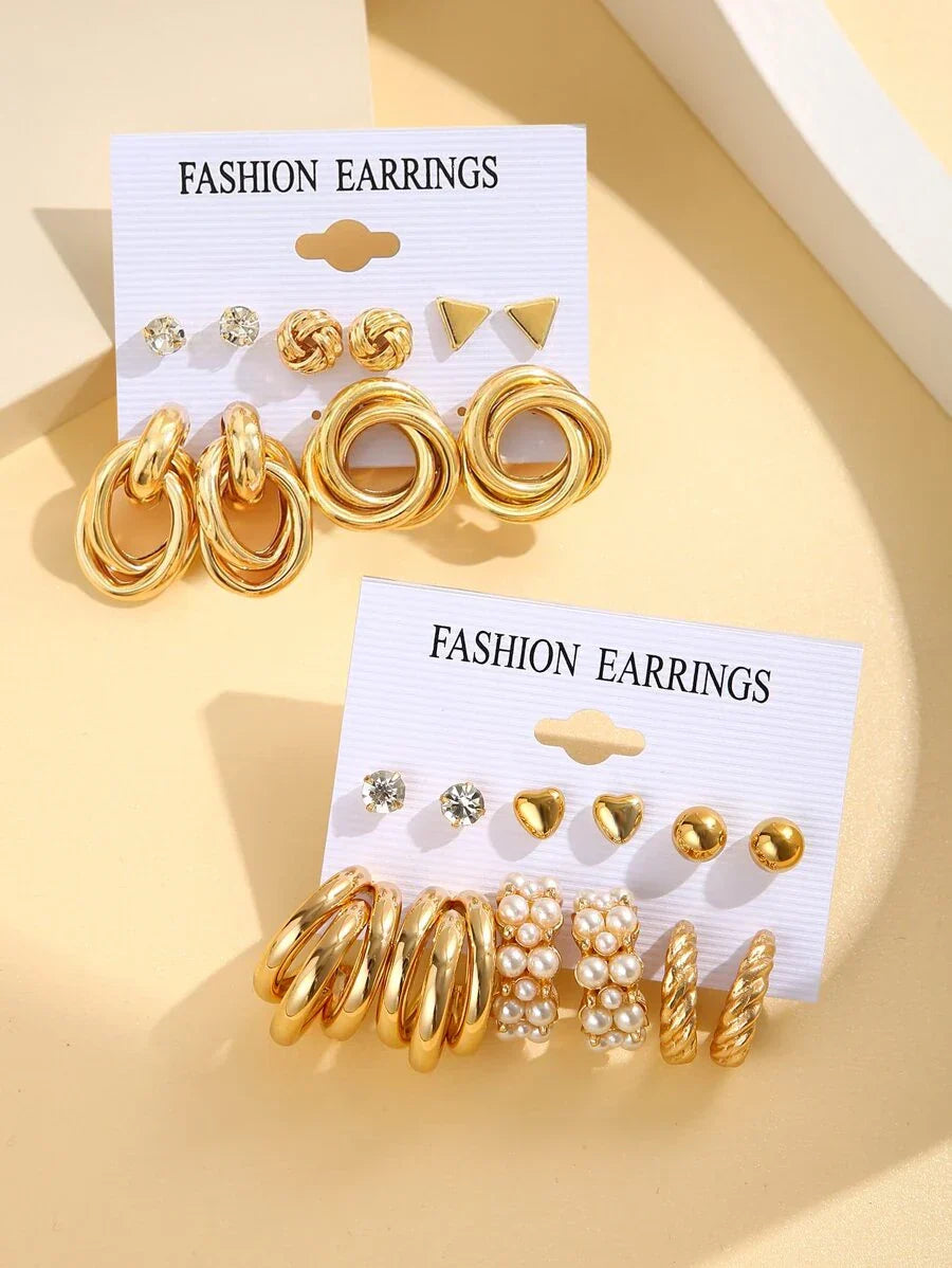 Buy SHEIN 11pairs Faux Pearl Decor Earrings in Pakistan