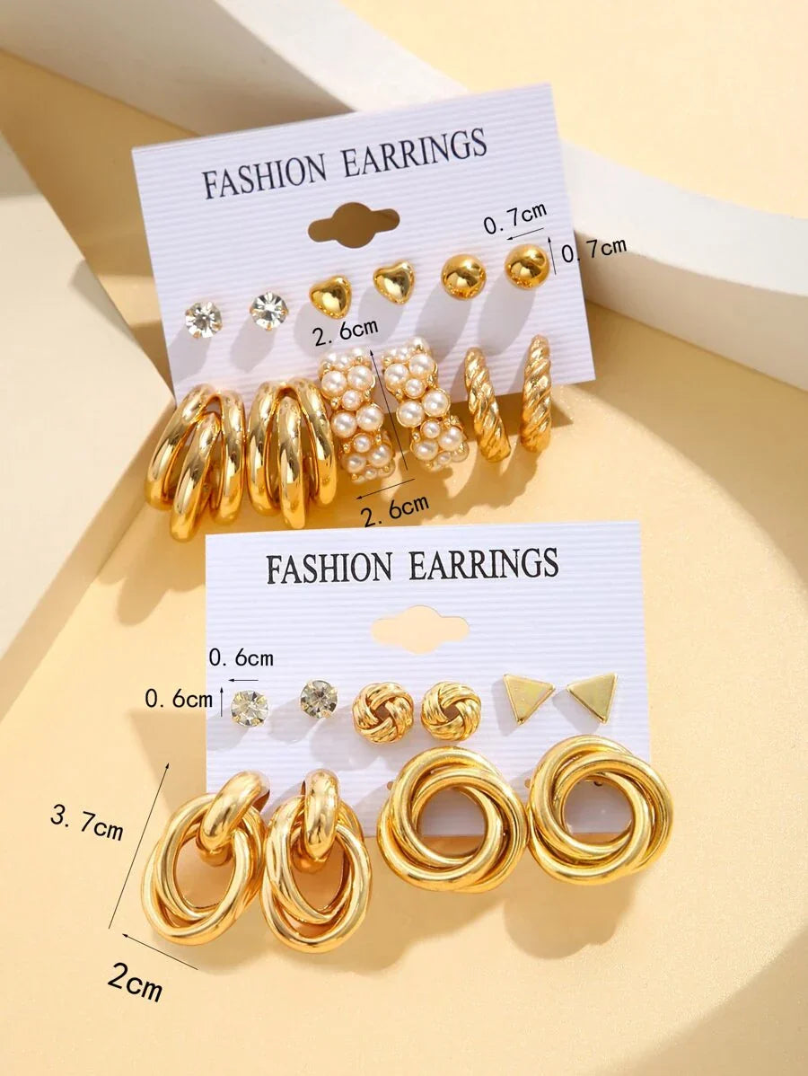 Buy SHEIN 11pairs Faux Pearl Decor Earrings in Pakistan