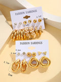 Buy SHEIN 11pairs Faux Pearl Decor Earrings in Pakistan
