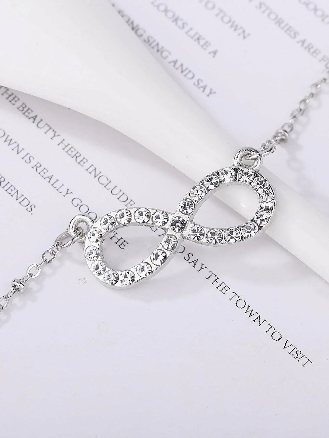 Buy Shein Rhinestone Infinity Pendant Necklace in Pakistan