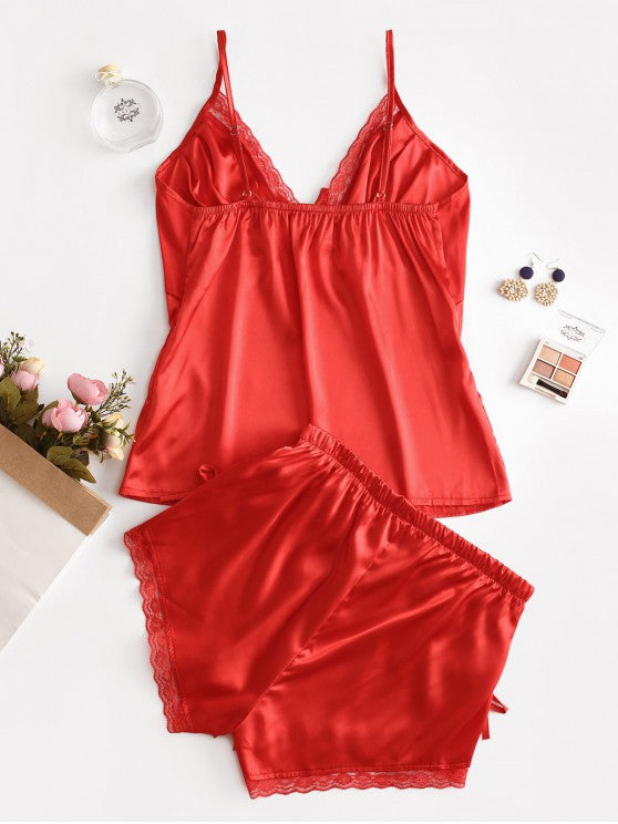 Buy 2 Piece Inner Top and Short Silk Cami Set in Pakistan