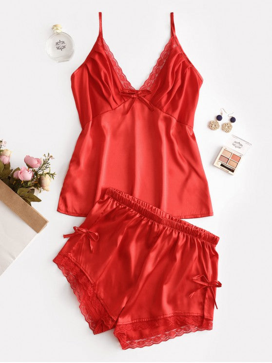 Buy 2 Piece Inner Top and Short Silk Cami Set in Pakistan