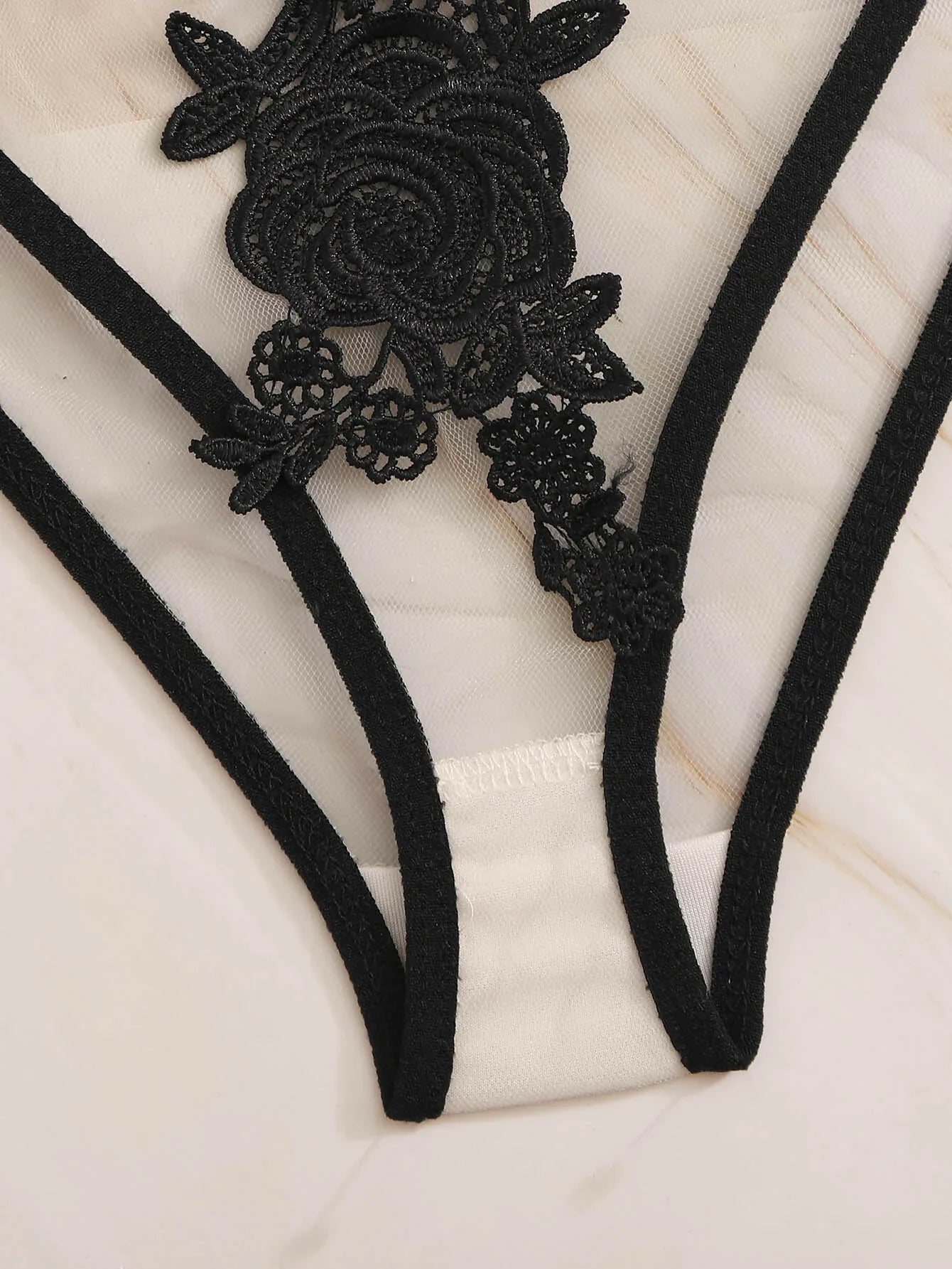 Buy Shein Flower Crochet Sheer Lingerie Set in Pakistan