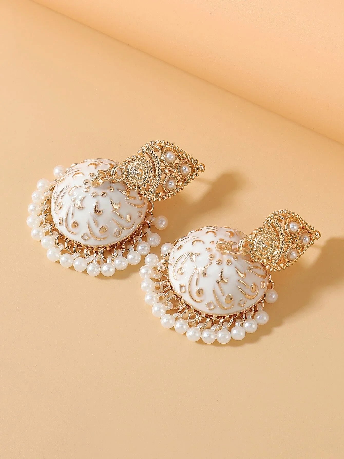 Buy SHEIN Faux Pearl Tassel Drop Jhumka Earrings in Pakistan