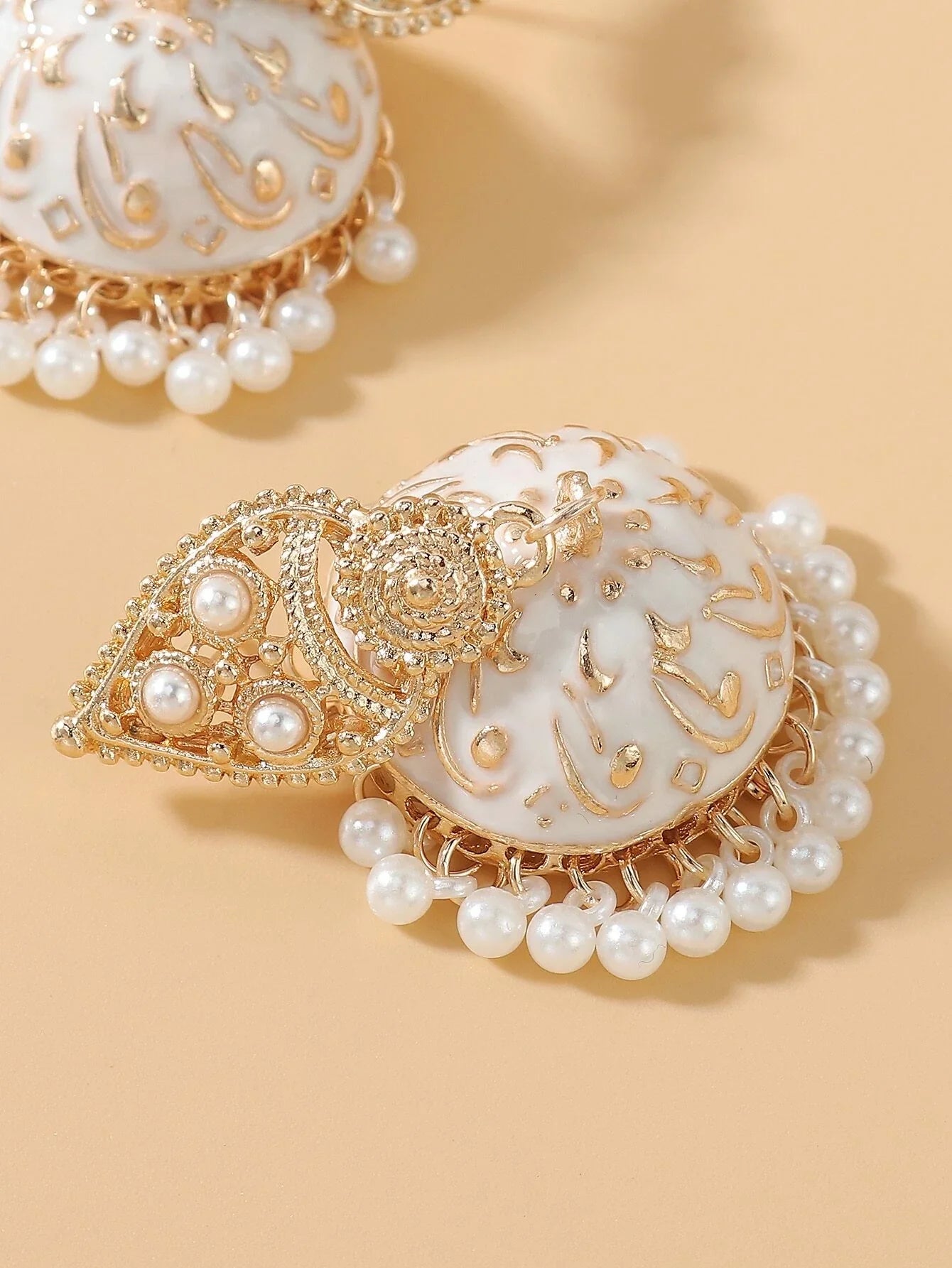 Buy SHEIN Faux Pearl Tassel Drop Jhumka Earrings in Pakistan