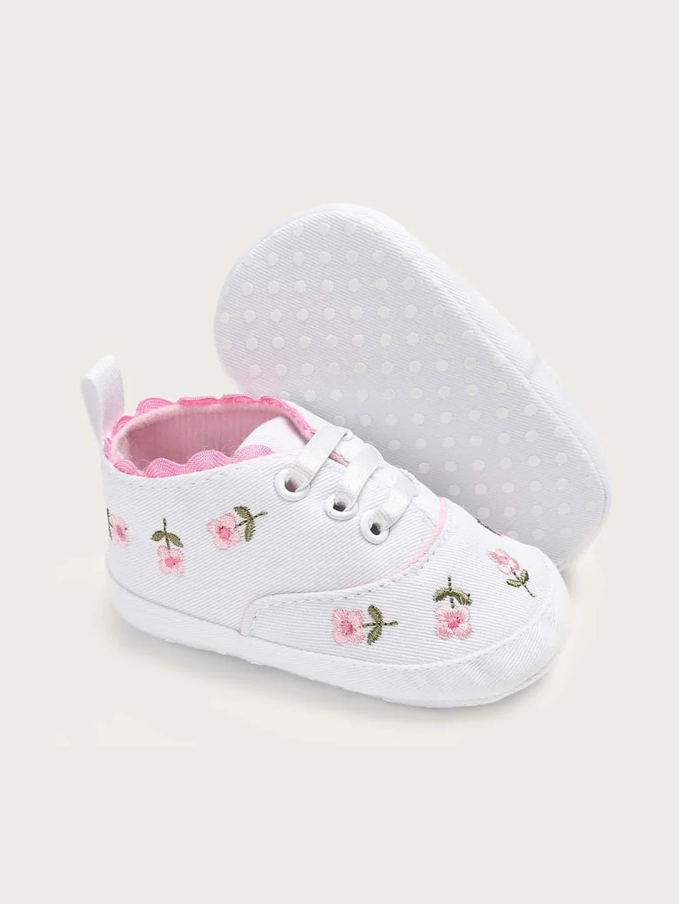 Buy SHEIN Baby Girl Floral Embroidered Lace-up Front Flats in Pakistan