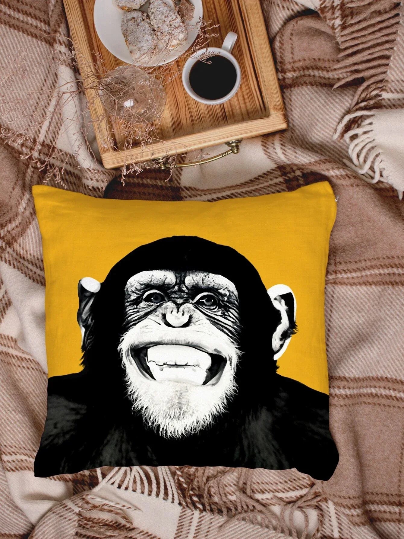Buy Shein Gorilla Print Cushion Cover Without Filler in Pakistan