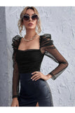 Buy Shein Leg of mutton Sleeve Ruched Bodysuit in Pakistan