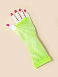 Buy SHEIN Hollow Out Neon Long Gloves in Pakistan