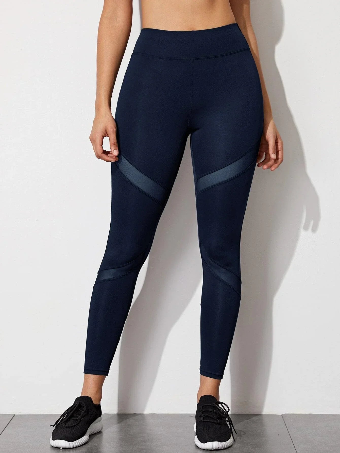 Buy SHEIN Contrast Mesh Tummy Control Sports Leggings in Pakistan