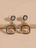 Buy Shein Rhinestone Decor Geometric Earrings in Pakistan