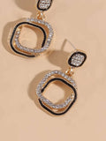 Buy Shein Rhinestone Decor Geometric Earrings in Pakistan