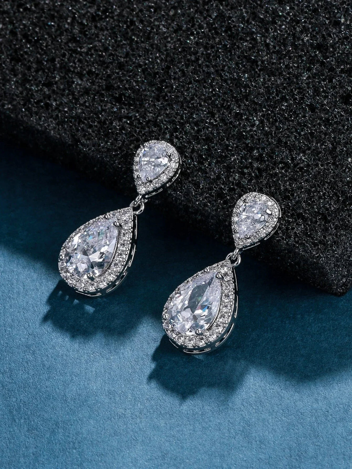 Buy Shein Zircon Decor Water Drop Earrings in Pakistan