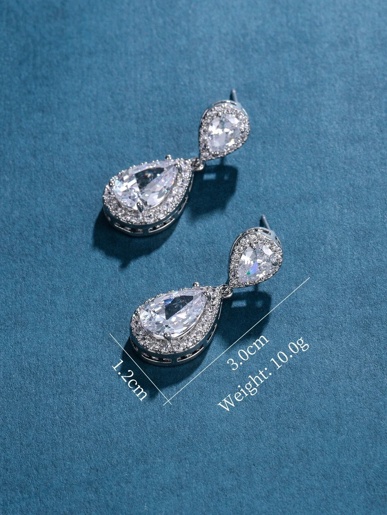 Buy Shein Zircon Decor Water Drop Earrings in Pakistan