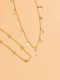 Buy Shein 2pcs Star Moon Charm Necklace in Pakistan