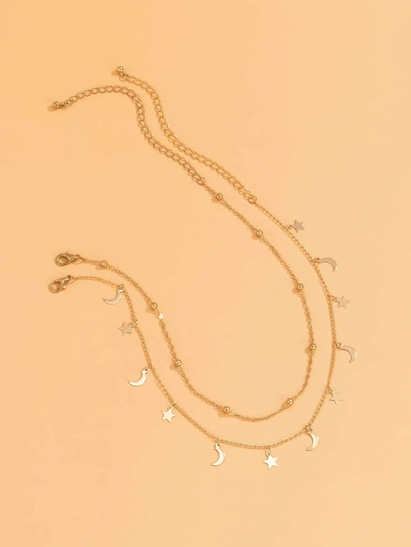 Buy Shein 2pcs Star Moon Charm Necklace in Pakistan