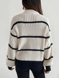 Buy SHEIN Striped Mock Neck Drop Shoulder Sweater in Pakistan
