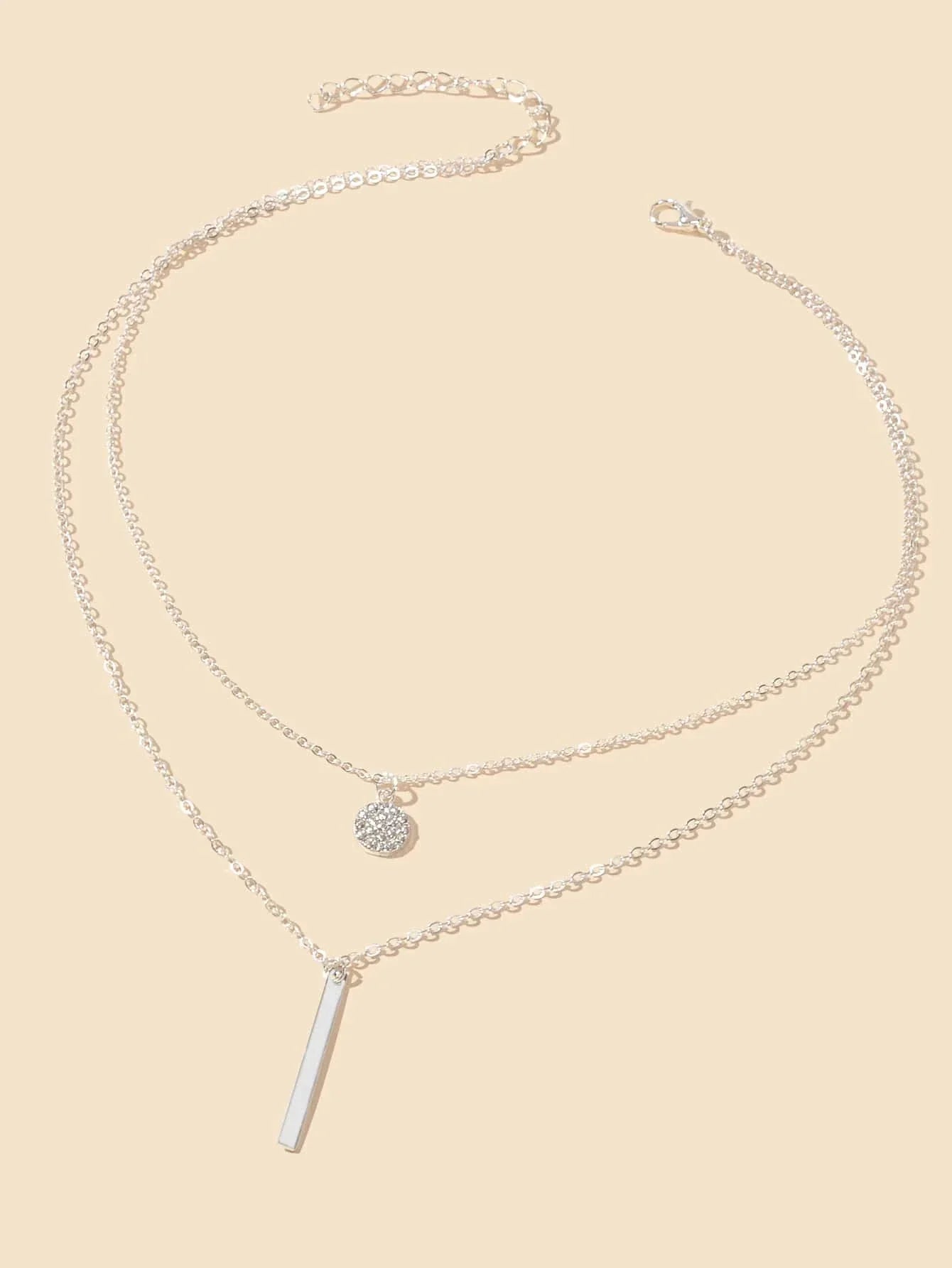 Buy Shein Geometric Charm Layered Necklace in Pakistan