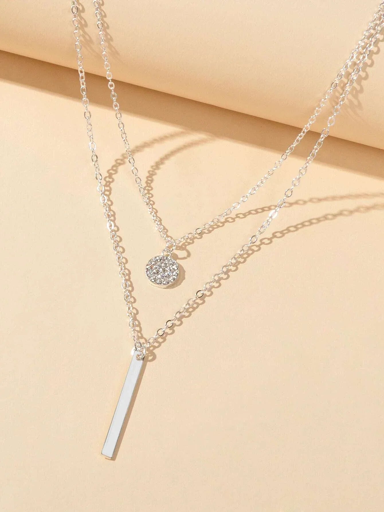 Buy Shein Geometric Charm Layered Necklace in Pakistan