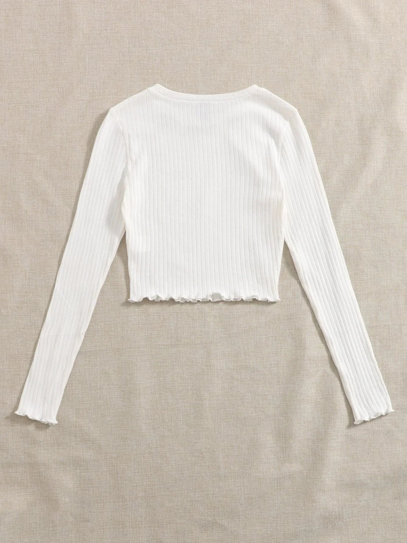 Buy SHEIN EZwear Lettuce Trim Solid Top in Pakistan