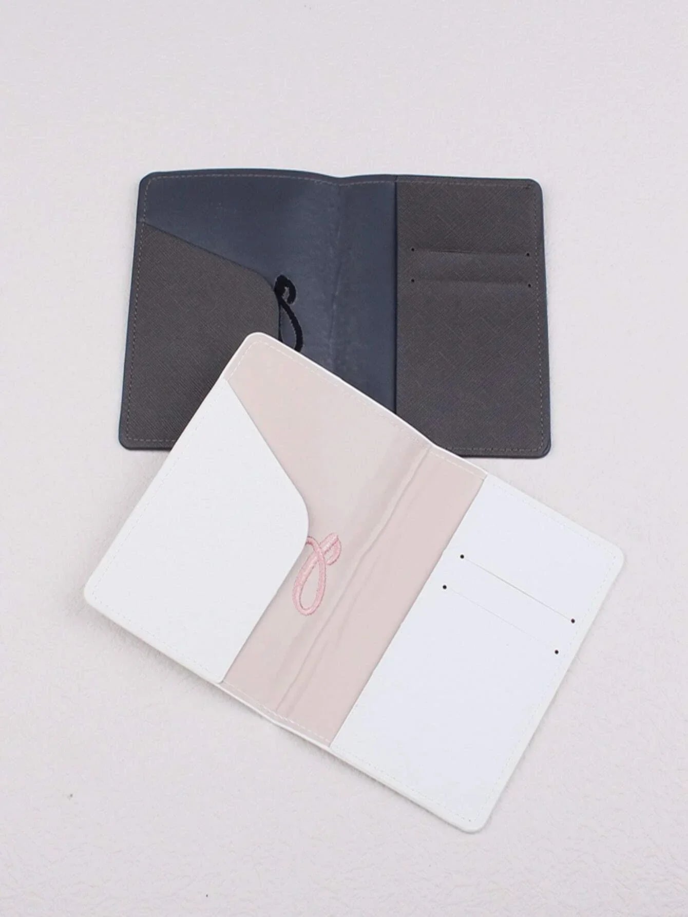 Buy Shein 2pcs Letter Embroidered Detail Passport Holder in Pakistan