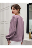 Buy SHEIN Puff Sleeve Solid Blouse in Pakistan