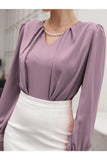Buy SHEIN Puff Sleeve Solid Blouse in Pakistan