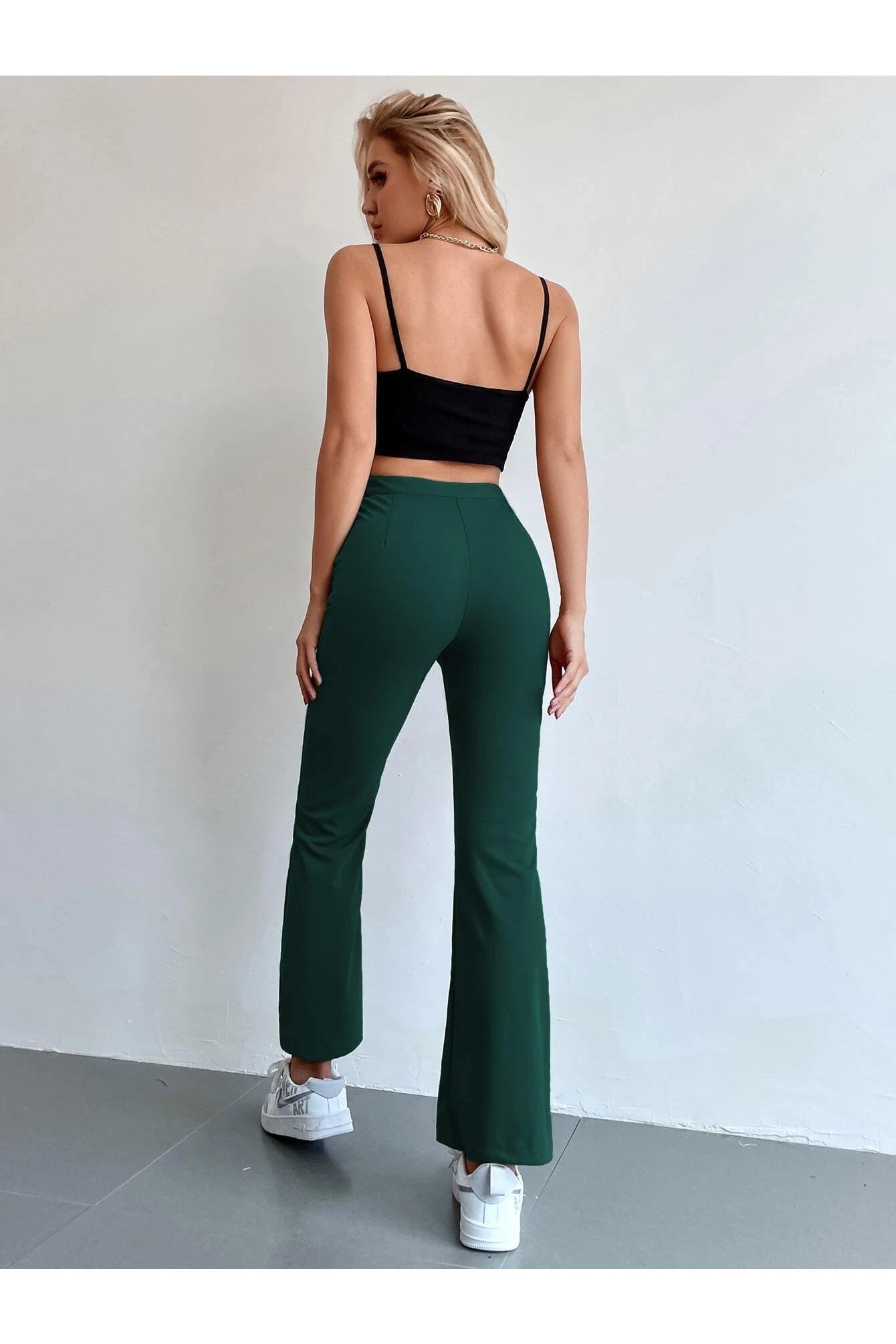 Buy Shein Seam Front High Waist Flare Leg Pants in Pakistan