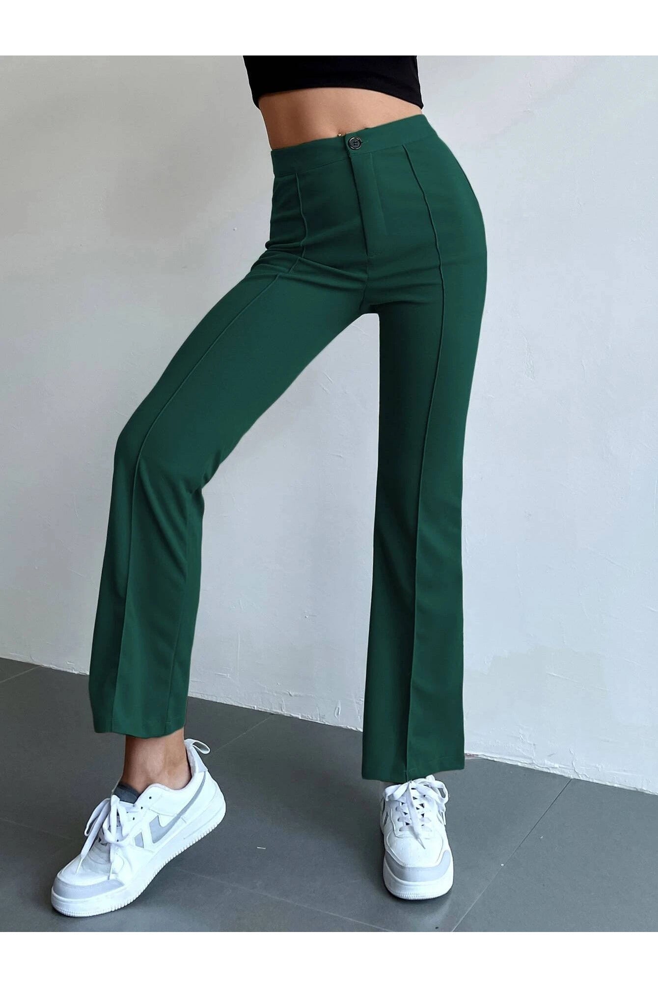 Buy Shein Seam Front High Waist Flare Leg Pants in Pakistan