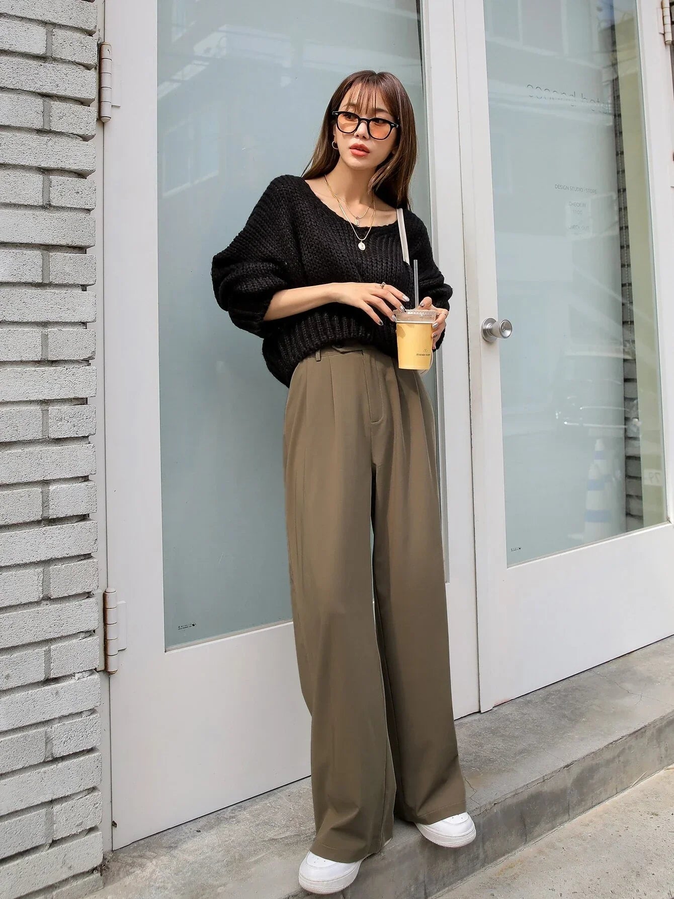 Buy Shein Dazy High Waist Fold Pleated Pants in Pakistan
