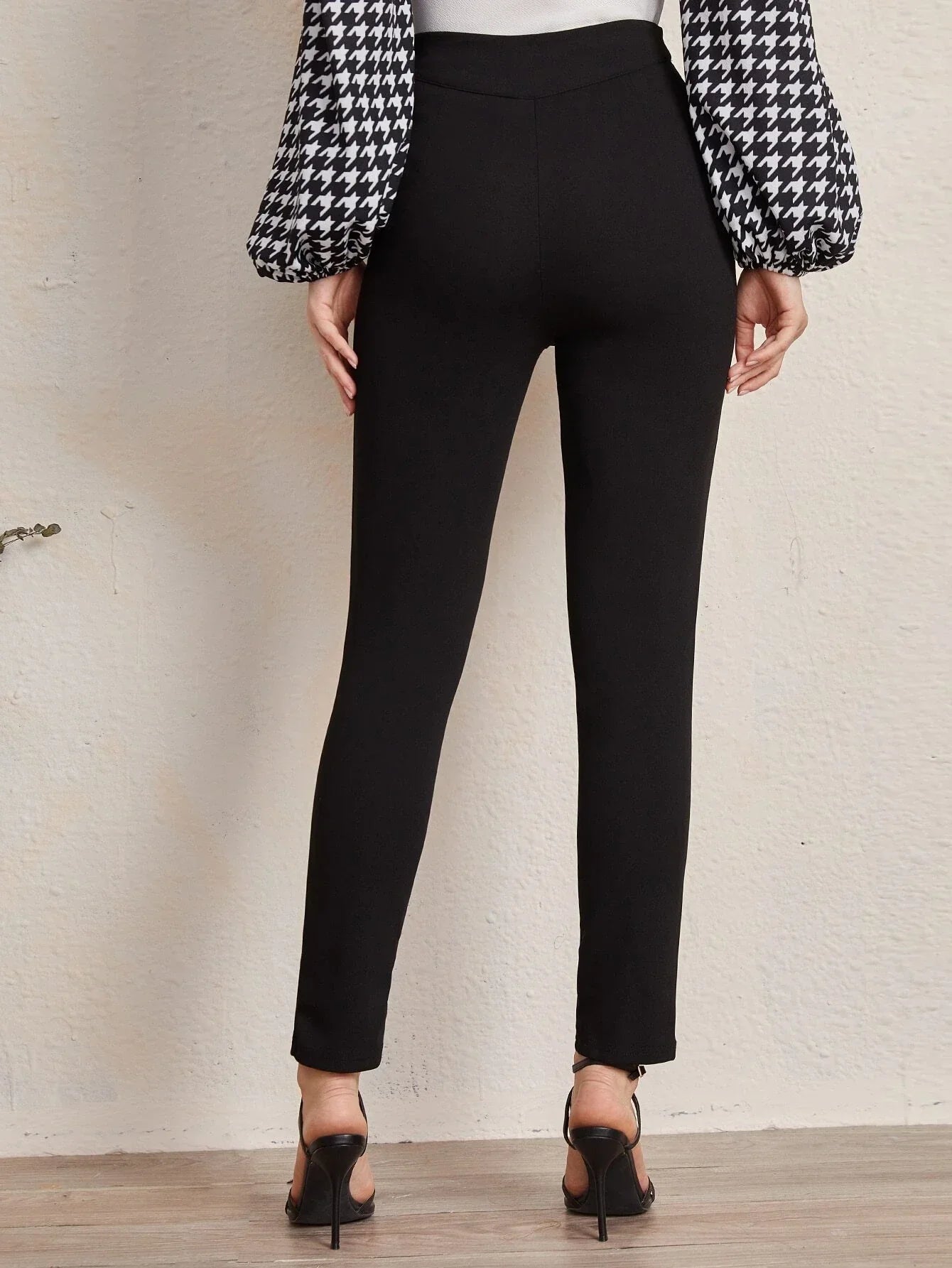 Buy Shein Unity Single Button Split Hem Skinny Pants in Pakistan