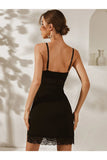 Buy Shein Lace Panel Split Hem Cami Night Dress in Pakistan