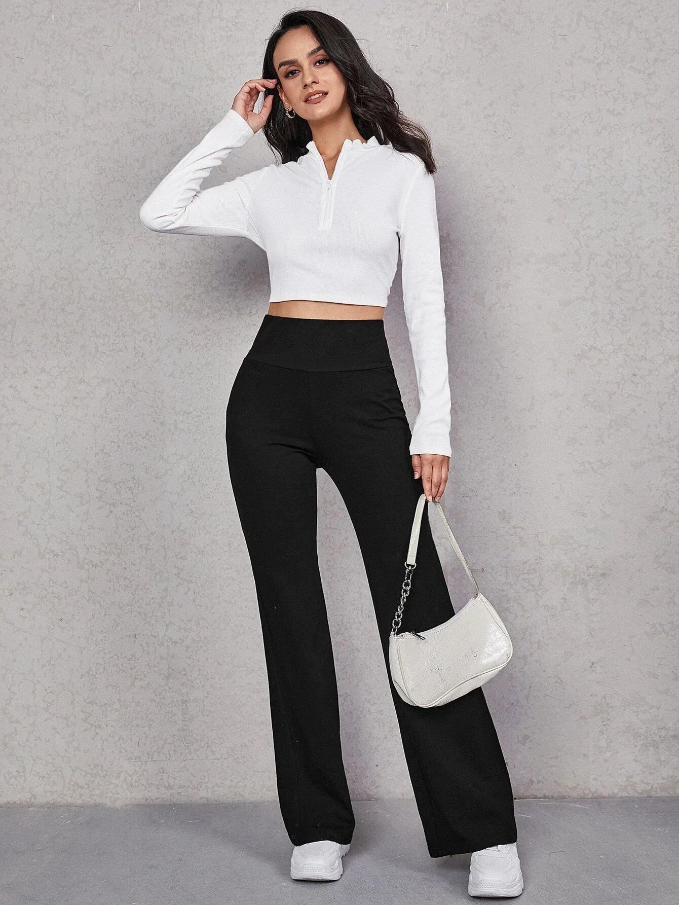 Buy SHEIN Wide Waistband Flare Leg Pants in Pakistan