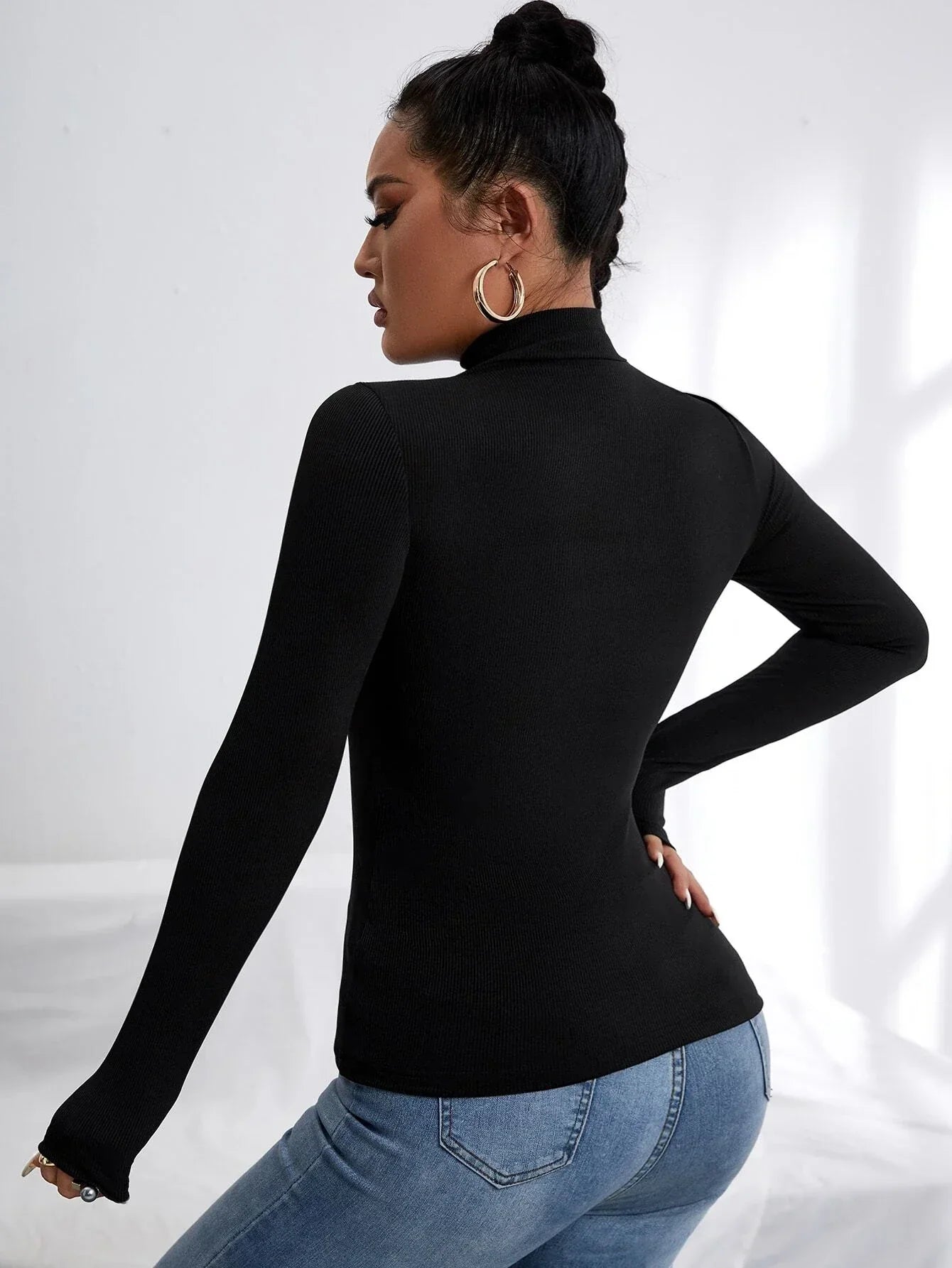 Buy SHEIN Cut Out High Neck Tee in Pakistan