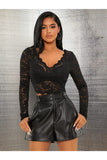 Buy SHEIN V Neck Contrast Lace Top Without Bra in Pakistan