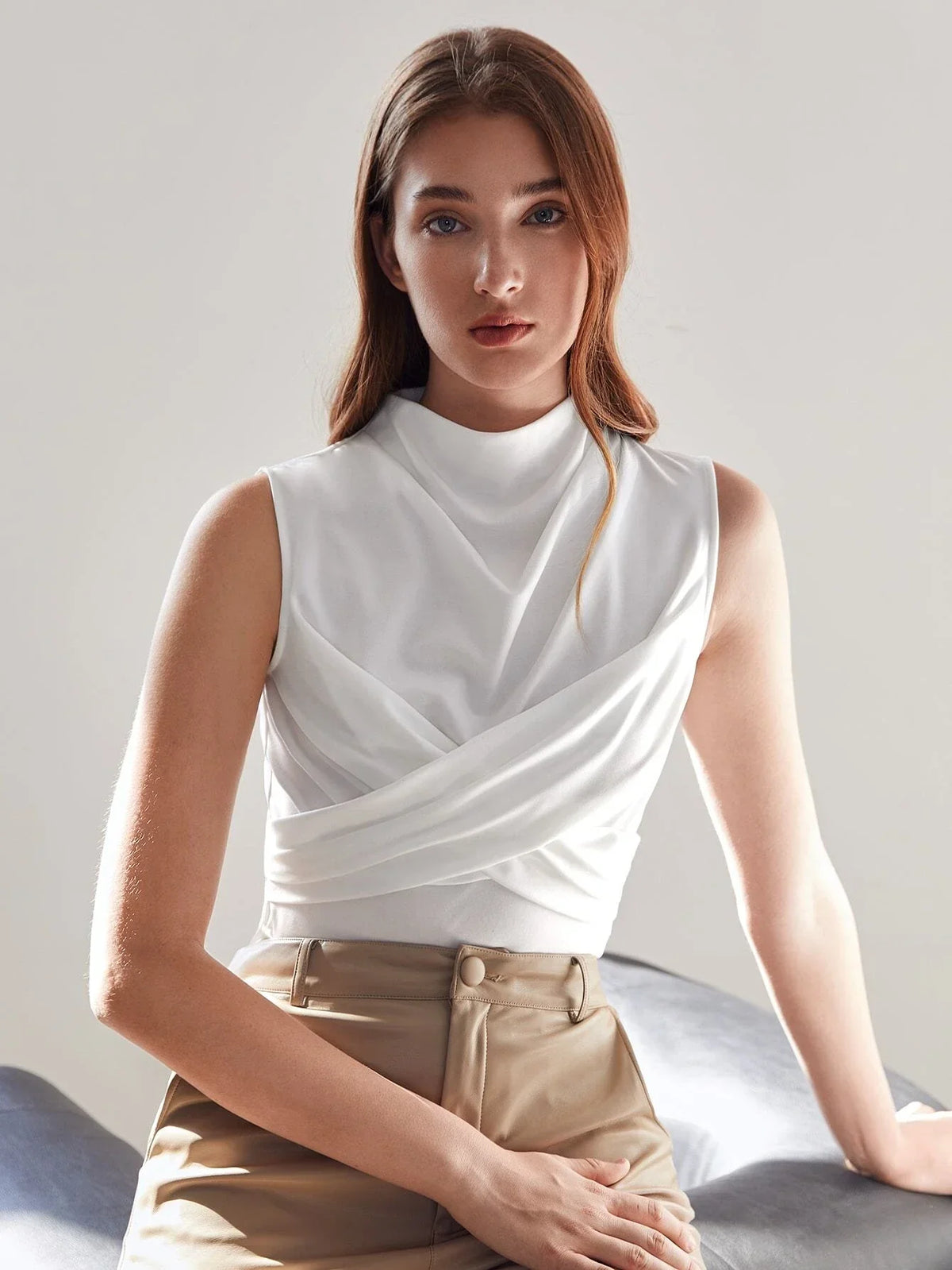 Buy Shein Motf Premium Slim Wrap Tank Top in Pakistan