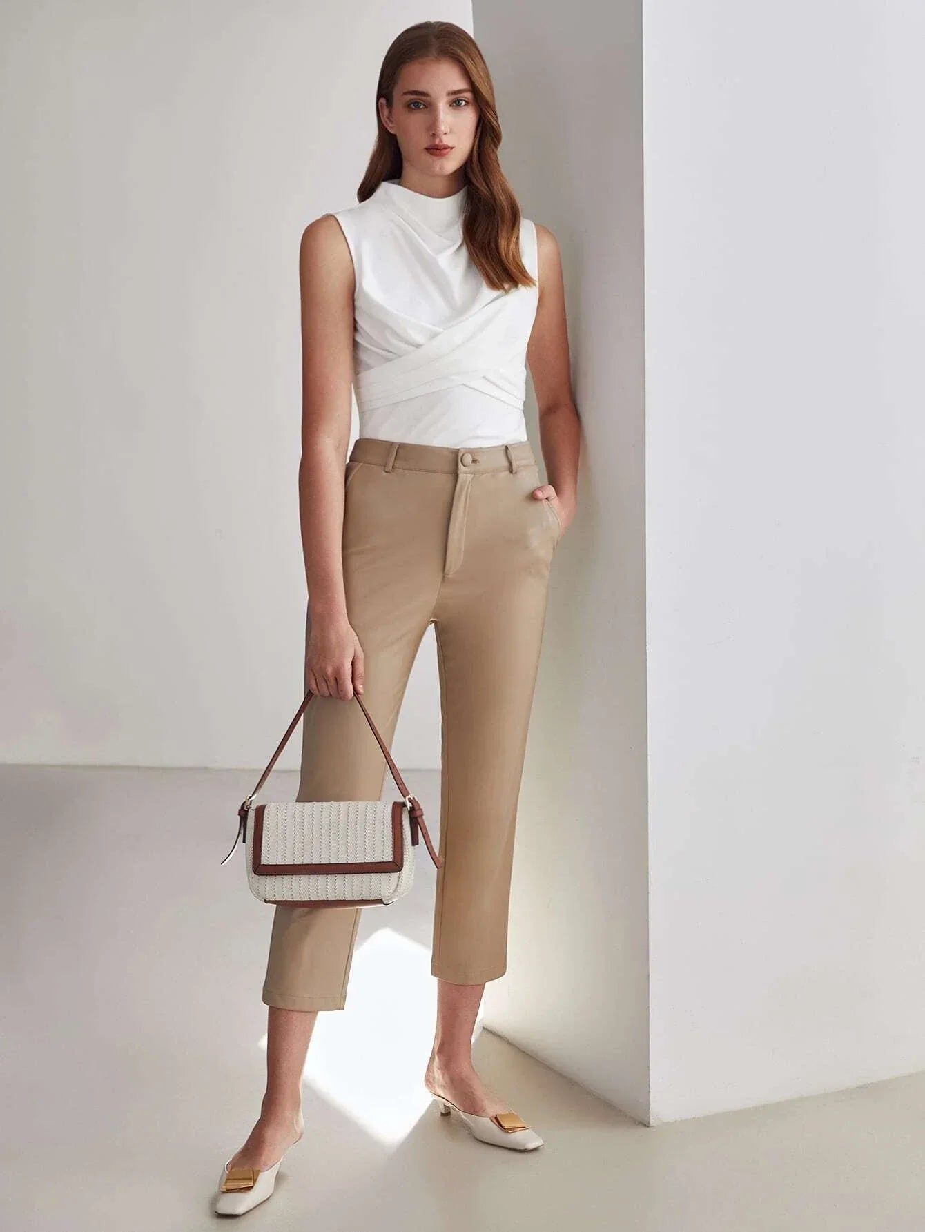 Buy Shein Motf Premium Slim Wrap Tank Top in Pakistan
