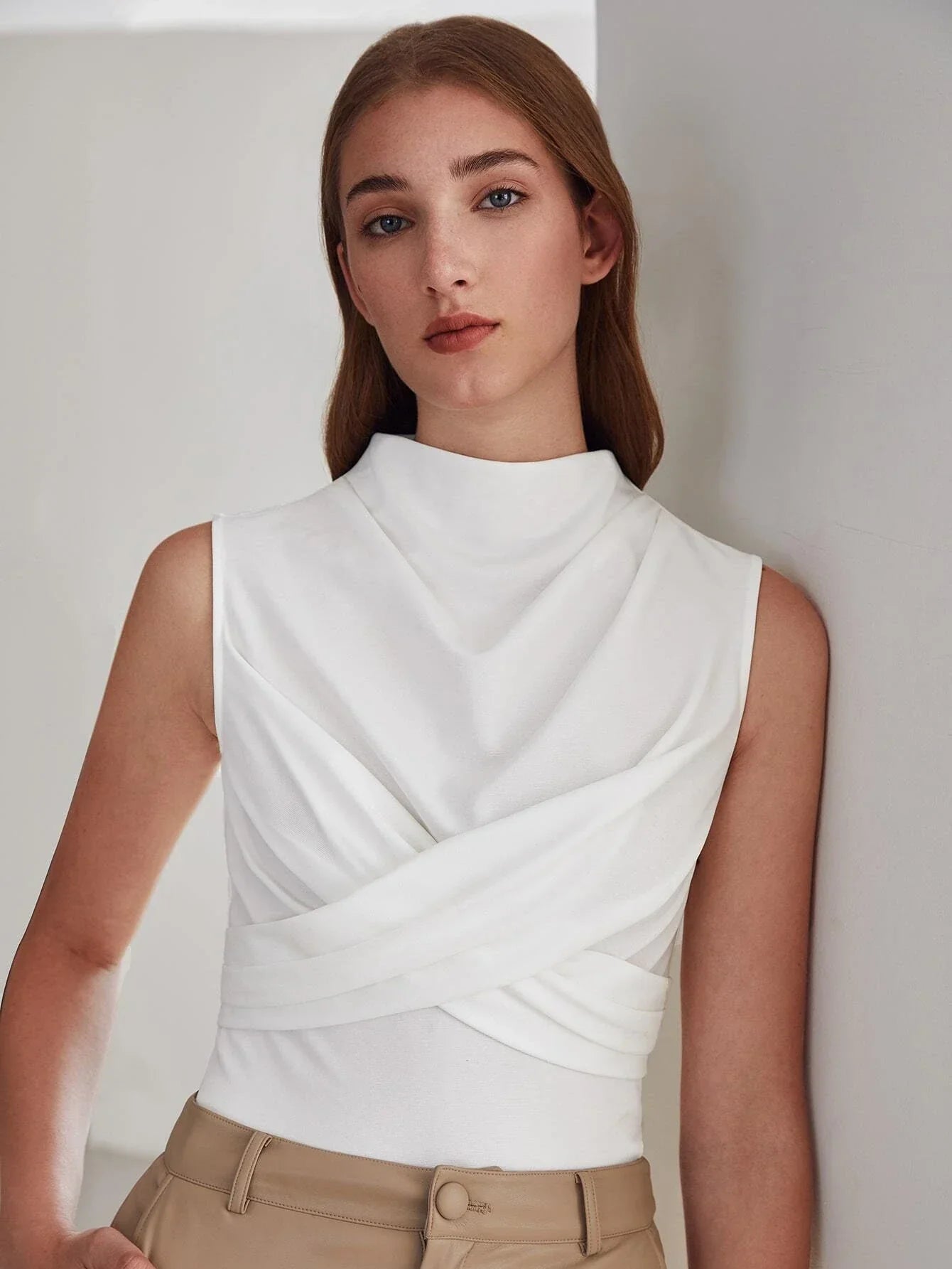 Buy Shein Motf Premium Slim Wrap Tank Top in Pakistan