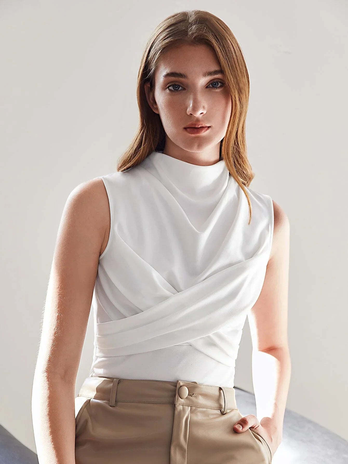 Buy Shein Motf Premium Slim Wrap Tank Top in Pakistan