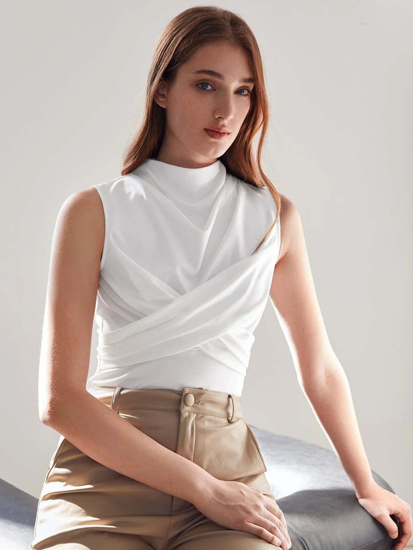 Buy Shein Motf Premium Slim Wrap Tank Top in Pakistan