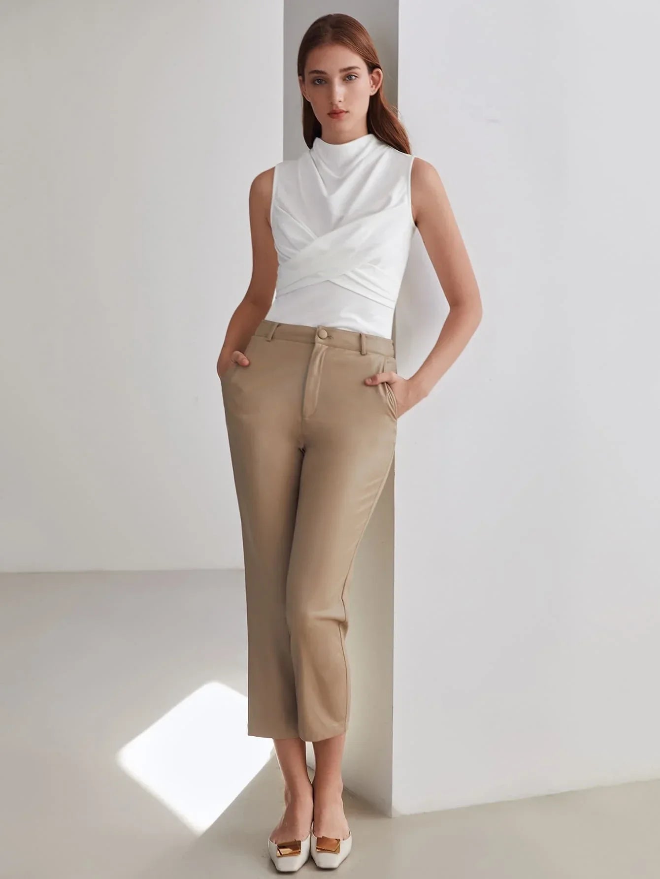 Buy Shein Motf Premium Slim Wrap Tank Top in Pakistan