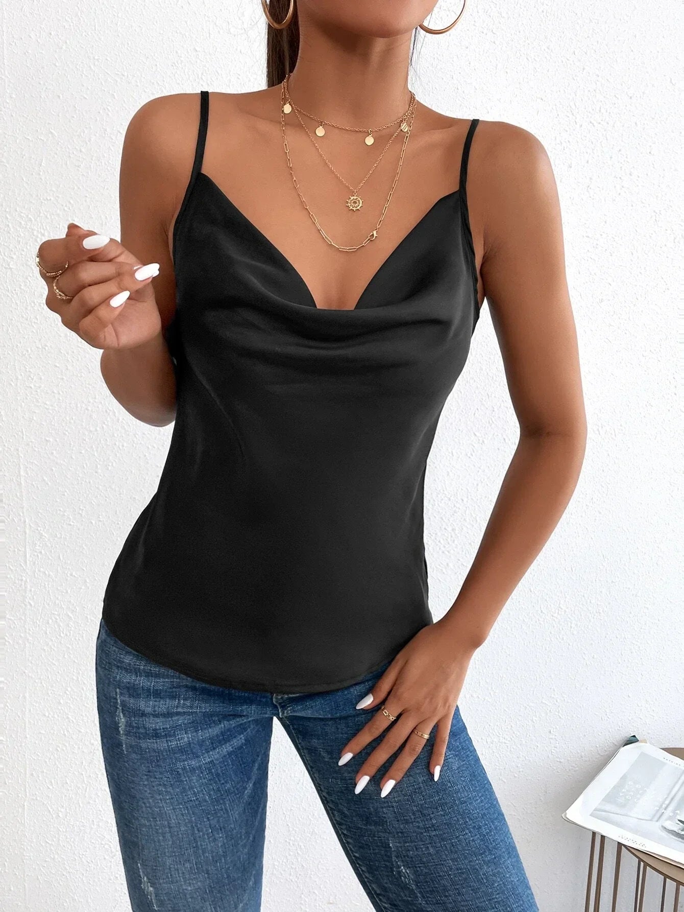 Buy Shein Draped Satin Cami Top in Pakistan
