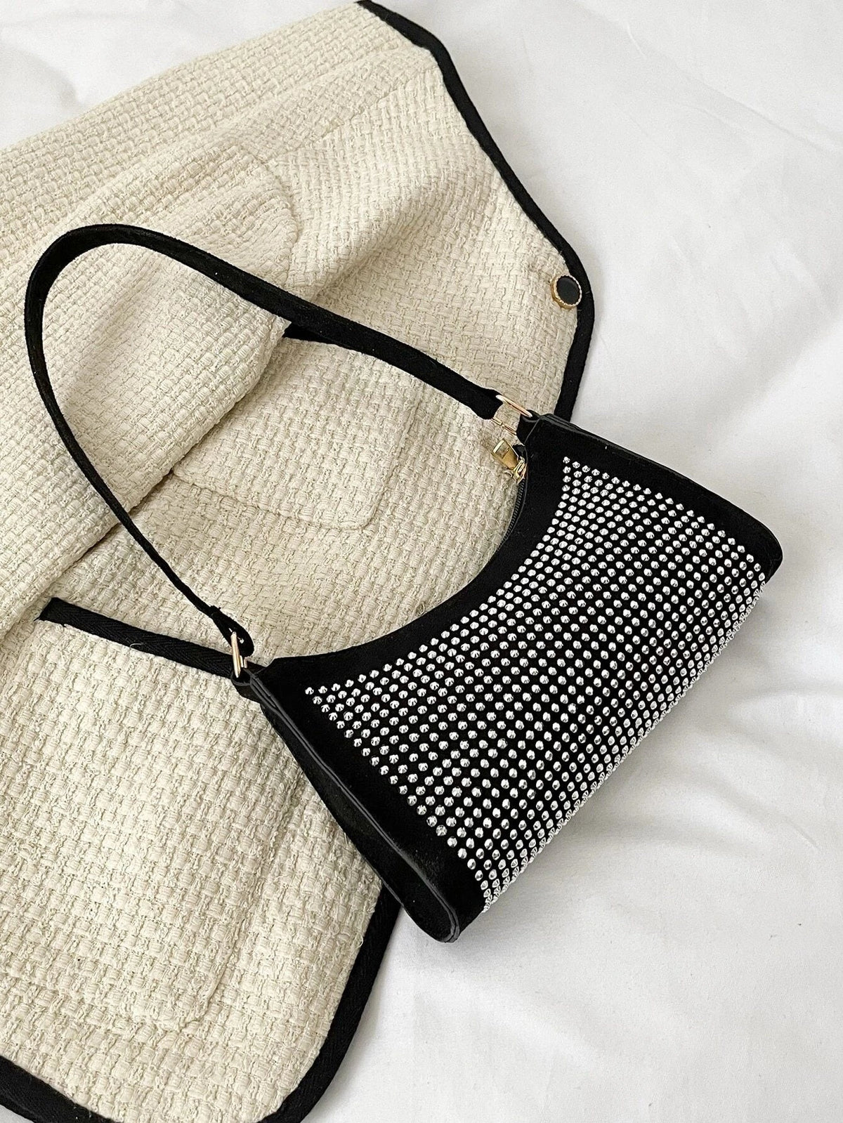 Buy Shein Allover Studded Decor Baguette Bag in Pakistan
