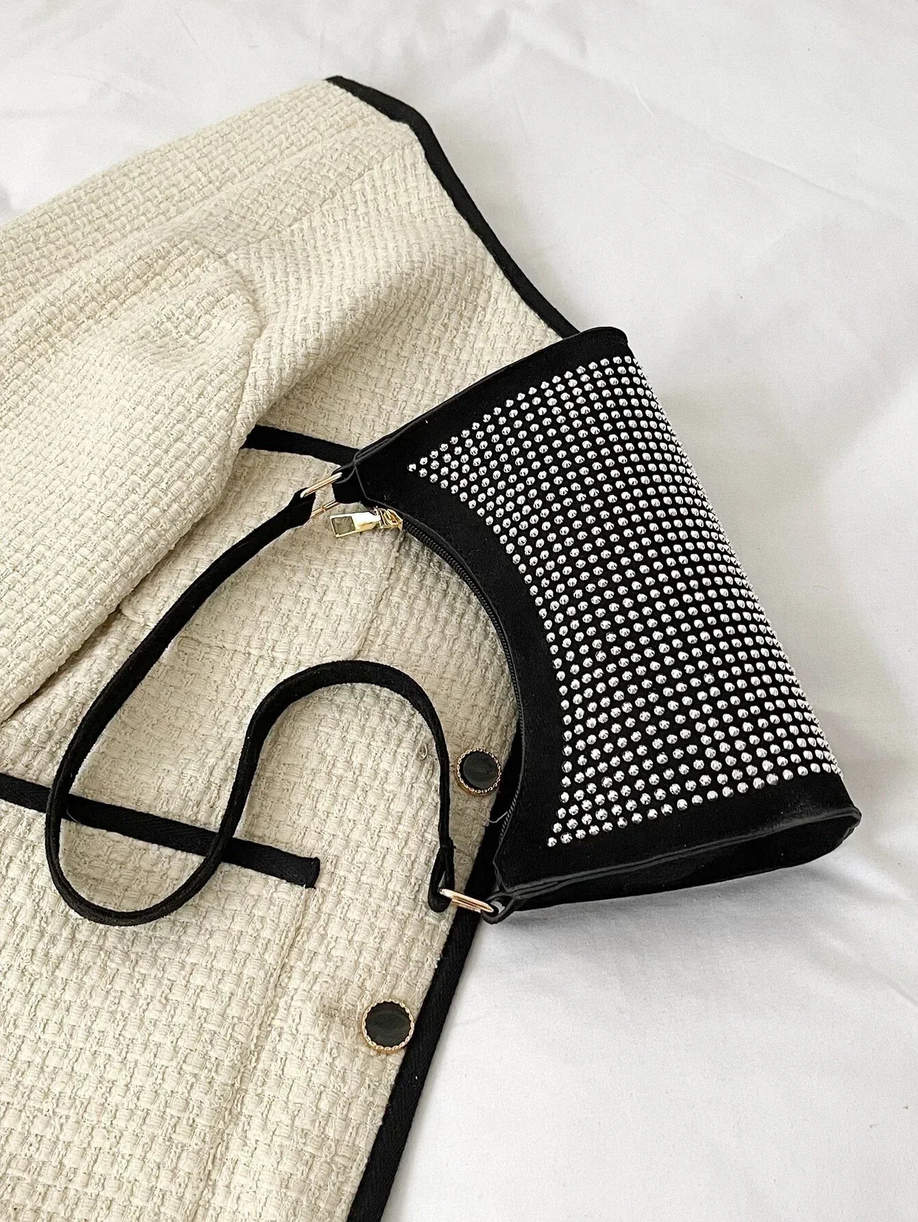 Buy Shein Allover Studded Decor Baguette Bag in Pakistan